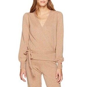 Dear Drew by Drew Barrymore Beige Tan Cashmere Wool Wrap Top Size M